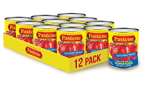 Pastene Kitchen Ready No Salt Ground Peeled Tomatoes, 28 Ounce (Pack of 6)