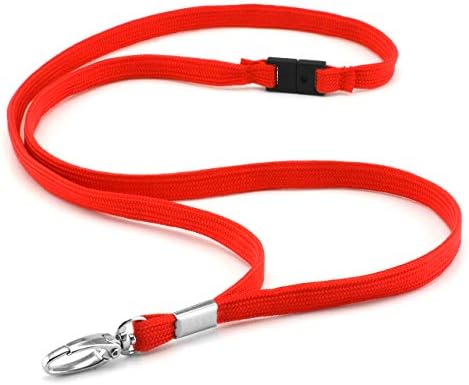 CKB Ltd Premium Lanyards Neck Strap with Breakaway and Swivel Metal Clip for ID Card Holder Lanyard Plain (Red, Pack of 20)