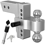 IFOKA Adjustable Trailer Hitch Ball Mount, Fits 2.5 Inch Receiver, 6 Inch Drop Hitch,18,500 LBS GTW,