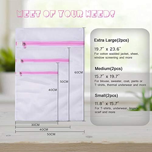 moveland 10 Pack Mesh Laundry Bags with 4 Bra Washing Bags - Zipper Closure, Laundry, Blouse, Hosiery, Sweater, Stocking, Underwear, Bra Lingerie, Travel Laundry Bags