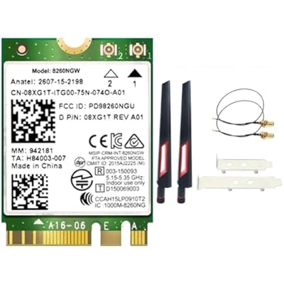 VIOPDER BT4.2 Dual-Band 2.4G/5Ghz 867M WiFi Card+ 2X10DB Antenna 8260 8260NGW AC8260 NGFF M. 2 WiFi Wireless Module 802.11AC