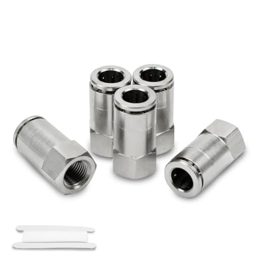 Bwintech 5 piezas 6mm Tubo de diámetro exterior x 1/8" BSP rosca hembra recta Latón niquelado Racor neumático de cierre a presión Push to Connect