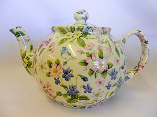Heron Cross Pottery 8 cup teapot in dog rose design
