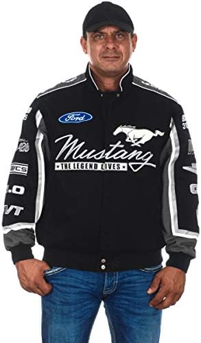 JH Design Group Men's Ford Mustang Jacket an Embroidered Cotton