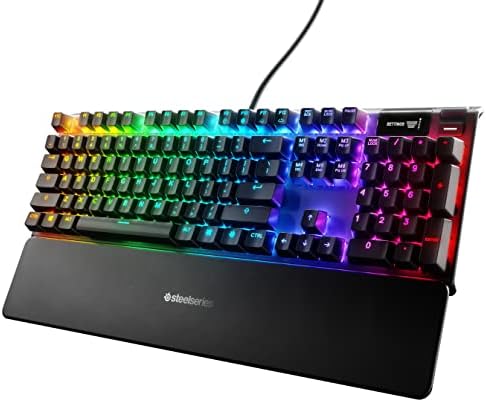 SteelSeries Apex 7 - Mechanical Gaming Keyboard - OLED Display - Red Switches - English (QWERTY) Layout, Standard