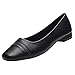 GUCHENG Flats Dress Women's Low Heel Comfort Slip on Shoes Office Black Shoes