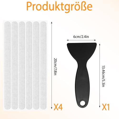 Ebksqs 26 Stück Transparente Antirutsch Aufkleber & Antirutsch Pads mit Kunststoff-Schaber – rutschfeste Badematte für Badewanne & Dusche