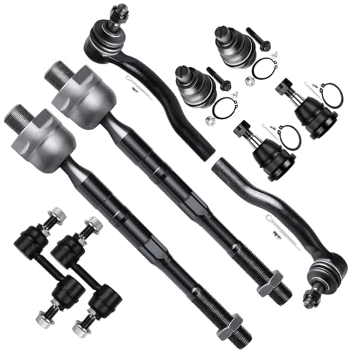 SCITOO 10pcs Front Suspension Kit Inner Outer Tie Rod End Sway Bar Link Lower Upper Ball Joint Fit 2005-2019 For Nissan Armada 2004-2015 For Nissan Titan 2004-2013 For Infiniti Qx56