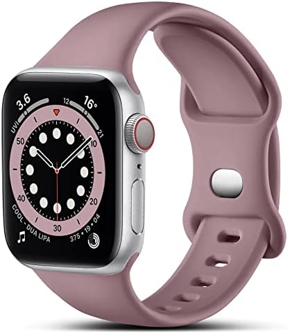 CeMiKa Compatible with Apple Watch Strap 41mm 40mm 38mm, Silicone Sport Band Replacement Straps Compatible with Apple Watch Ultra, iWatch Series 8 7 6 SE 5 4 3 2 1, Small, Black