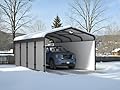 Metal Carport,Carport Canopy 12x20 Heavy Duty All Weather,Car Tent Garage with Galvanized Metal Roof,Metal Car Ports for Snow,Outdoor Car Shelter,Grey