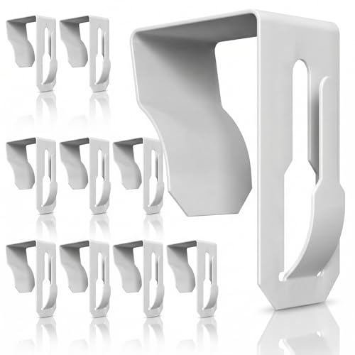 Raumhero 10x Fensterhaken - Made in Germany - zum Einhängen - Klemmbereich: 15-20 mm - Haken für Fenster Deko Aufhänger Fensterdeko Lichterkette Osterdeko - Türclip Edelstahl mit Filz