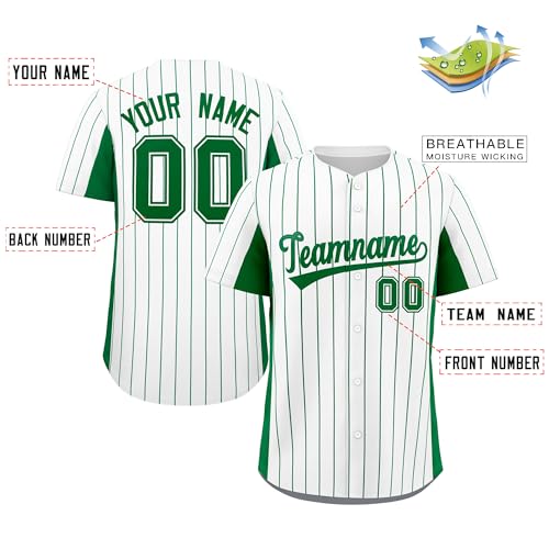 KXK Custom Pinstripe Baseball Jersey Sports Shirts Stitched or Printed Personalized Name Number for Men Women Youth miniatura 2