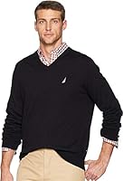 Nautica Men's Classic Fit Navtech Soft V-Neck Sweater, True Black, Medium