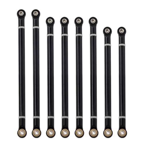 RC Upgrade Accessories for Axial for SCX10 for RGT 86100 8pcs/lot Internally Threaded Aluminum Link with M3 Rod End Set 313mm Wheelbase for 1/10 RC Crawler(Black)