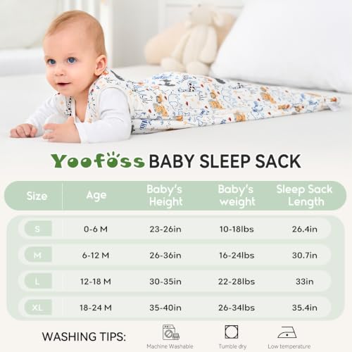 Image of Yoofoss Baby Sleep Sack 6-12 Months Rayon Made from Bamboo 1.0 Tog