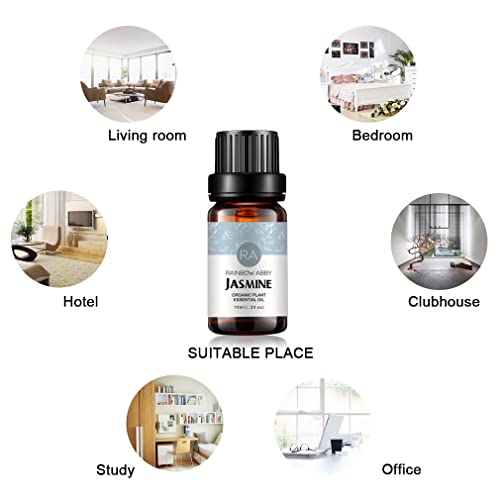 Jasmine Essential Oil 100% Pure Aromatherapy Oil Best Grade For Diffuser, Soaps, Candles, Massage, Skin Care, Perfumes - 10Ml #TOP6