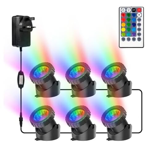 NATPOW RGB Underwater Pond Lights with Remote Cover