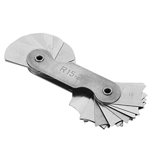 Radiuslehre, Edelstahl Radiusrundungslehre Externes internes konkaves konvexes Messwerkzeug zum Messen des Radius(R15-25MM)
