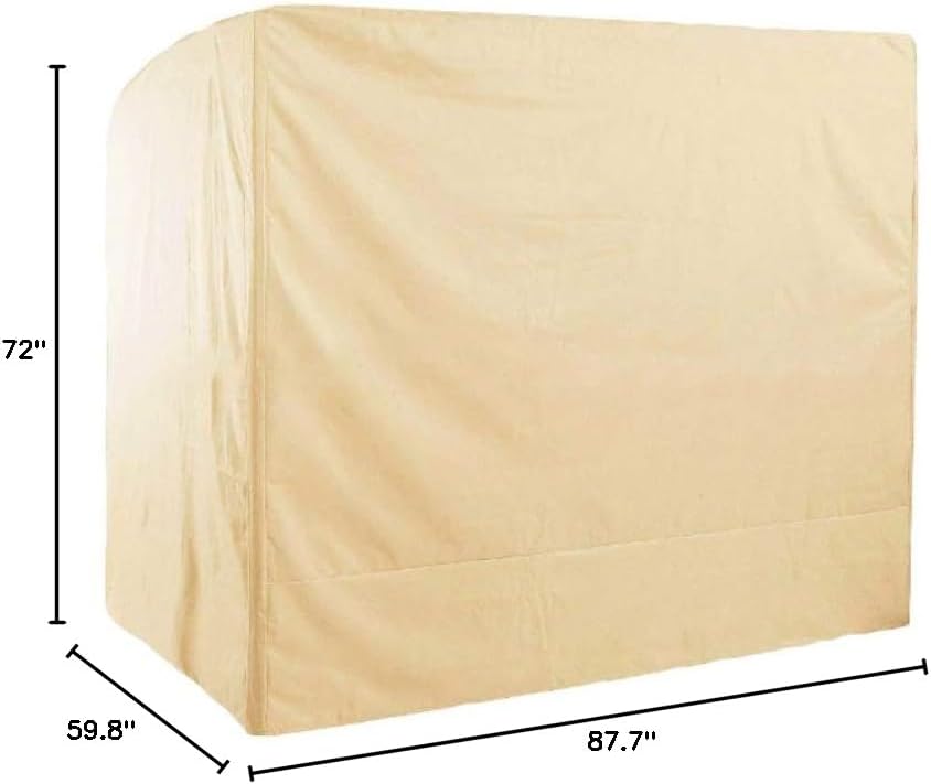 Waterproof and Dustproof Garden Swing Cover, Outdoor Furniture Protective Cover, 223x152x183cm/87.7" x59.8 x72, Beige