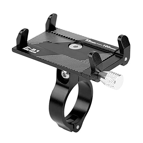 KIMISS Phone Bike Mount Bike Phone Mount Aluminum Alloy Aluminum Alloylebar Phone Clipyclephone Mount Holder Stand Black (Black) - Image 3