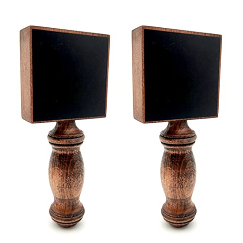 VEMART 2X パーソナライズされたビールハンドル、自家醸造木製タップハンドル、再利用可能、ブラック板DIYクラフトビール蛇口、ハンドルバー装飾