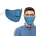 Produktbild Akeelii Unisex Anti-Fogging Mundschutz für Erwachsene Brillenträger mit Verstellbarer Schnalle (Blau)