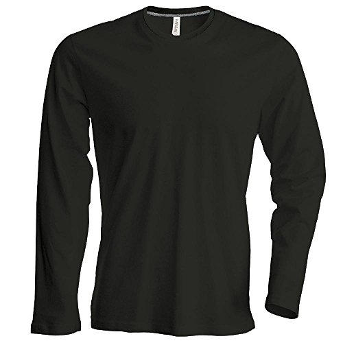 Preisvergleich Produktbild Kariban - Herren Langarm Rundhals T-Shirt / Dark Khaki, XXL