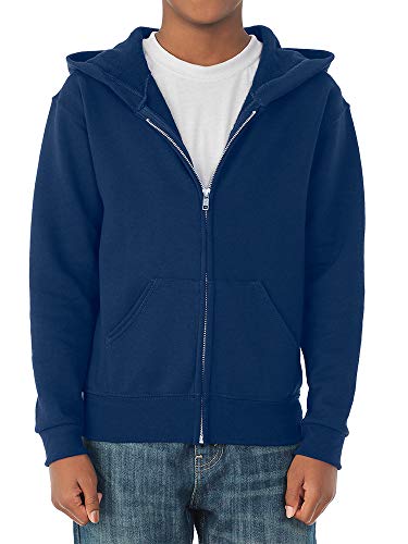 Jerzees boys Fleece Sweatshirts, Hoodies & Sweatpants Hooded Sweatshirt, Full Zip - Navy, Medium US2