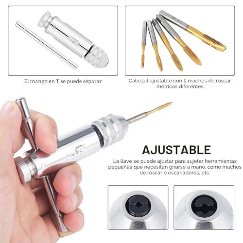 Miniatura 4 de Habwea Juego De Machos Roscar M3 M4 M5 M6 M8 Machos De Roscar Manuales 3 Mm-8 Mm