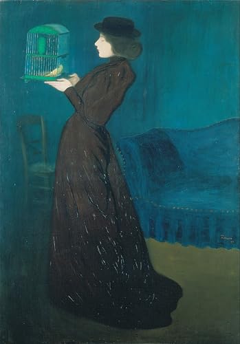 Tableau toile Femme à la cage à oiseaux pour sublimer un mur vide