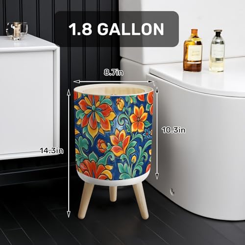 Caneca de basura redonda con tapa y base de plástico 7L miniatura 2