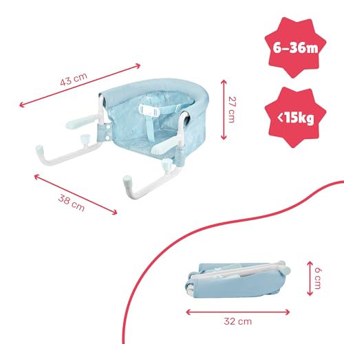 Badabulle Seggiolino Da Tavolo Per Bambino Con Cintura A 3 Punti, Confortevole, Chiusura Ultra Compatta Per Portarlo Ovunque, Da 6 A 36 Mesi O 15 Kg - 7
