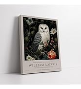 Poster Master William Morris Canvas - Owl and Flowers Print - Botanical Art - Floral Exhibition W...