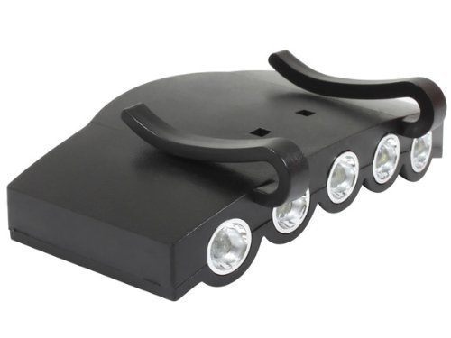 Flashing Panda 5 Led Baseball Cap/Hat Clip-On Flashlight, White Light, Lot Of 5 Flashlights #TOP5