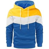 XIAOYAO Sudadera para Hombres Fleece Moda Informal Techwear Hip Hop Capucha Colores Mixtos Primavera Otoño Invierno