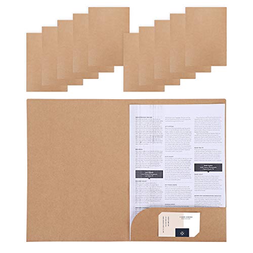 Chemise cartonnée A4 en papier kraft épais avec rabat à pochettes pour documents