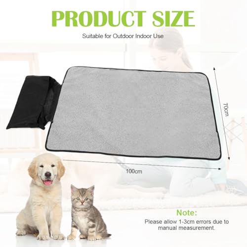 Wapasezyar Hundedecke für Unterwegs, Faltbare wasserdichte Haustier Decke Flauschig Weich Waschbar Decke für Haustier und Hundedecke Matte für Hunde Welpen Katzen Autositz 100x70cm (Schwarz)