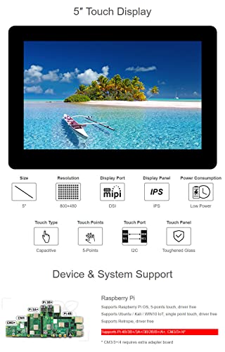 Écran DSI 5 pouces IPS résout les problèmes de câblage sur Raspberry Pi