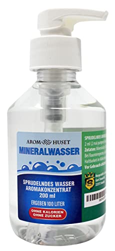 Sprudelwasser-Konzentrat 200 ml ergibt 100 L kohlensäurehaltiges Wasser | ohne Zucker |null Kalorien | hochkonzentriert 1:500 |+ GRATIS-Dosierspender