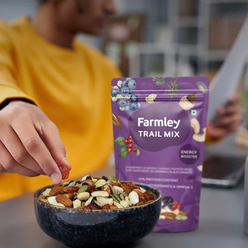 Image of Farmley Trail Mix,160g,each | 7 Superfood in 1 Mixes | Dry Fruits Contains Almonds, Cashews, Blueberries, Blackcurrant, Pumpkin & Sunflower Seeds Pack of 2