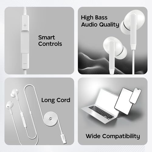 truke Bass 1 in-Ear Wired Earphones, White - Image 7