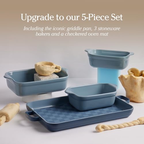 Image of Our Place Mini Griddle Pan | 9 inch (2 Qt) Nonstick Ceramic Griddle Pan for Stovetop & Oven | PFAS-Free, Oven-Safe up to 450F, Easy-Grip Handles | Blue Salt