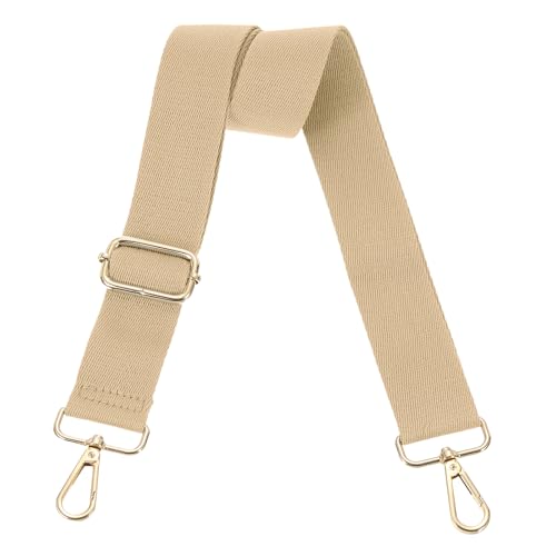 Image of uxcell Wide Shoulder Strap, 3.8cm Adjustable Purse Strap Replacement Crossbody Strap for Shoulder Bag Handbag, Khaki, Light Gold Pull Core Buckle