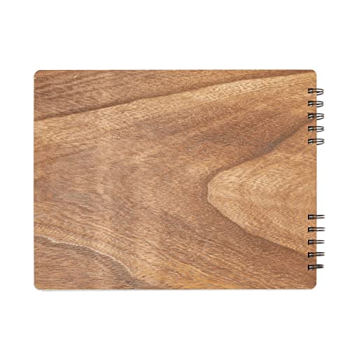 Rustic Style Wooden Wedding Guest Book for Reception Rehearsal Dinner (112 Pages, 28.6 x 22.2 cm), Brown - Image 4