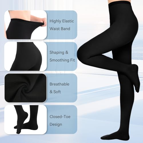 Image of 15-20mmHG Graduated Compression Pantyhose for Women Men,Medical Compression Tights, Support Hose, Compression Leggings for Varicose Veins, Edema
