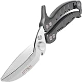 SLEMOON Kitchen Shears Heavy Duty Poultry Shears Meat Cutting Dishwasher Safe and Stainless Food Kitchen Scissors for Chicken Turkey Thanksgiving,Grey