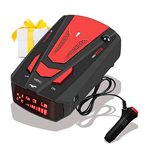 Radar Detector for Cars,Laser Radar Detectors, Voice Prompt Speed, Vehicle Speed Alarm System, Led Display, City/Highway Mode, Car 360 Degree Automatic Detection (Red) (Red)