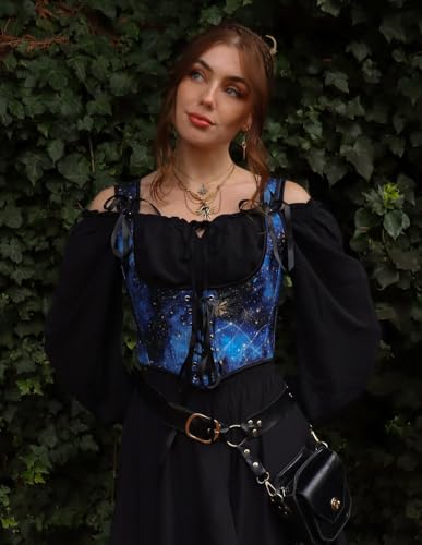 Image of Scarlet Darkness Corset Tops for Women Renaissance Underbust Corset Boned Lace Up Corsets