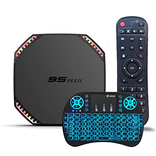 LIROM Android 11.0 TV Box, 8GB+128GB RK3566 CPU Quad Core Smart TV Box Android Media Player Compatible con USB 3.0/ 3D/ 4K/ 8K/ H.265/2.4G WiFi Set Top TV Box con Mini Teclado,4gb+32gb