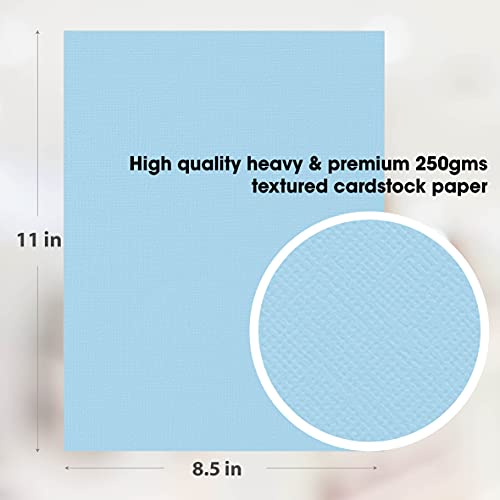 Desecraft 250Gsm Textured Cardstock Paper, Double Sided Solid Scrapbook Paper, 8.5 X 11 Inch - 50 Sheet #TOP2